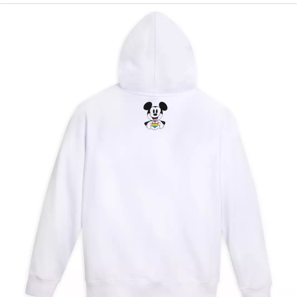 HP Disney Pride collection white hoodie women’s sz Medium rainbow with logo NWOT - Picture 2 of 9